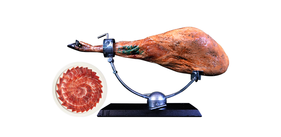 100% Iberian acorn-fed black pig bone-in leg (hind leg)